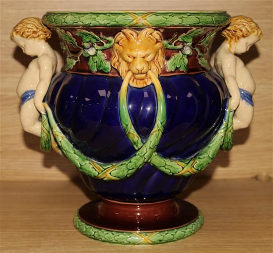 A Minton Majolica jardiniere